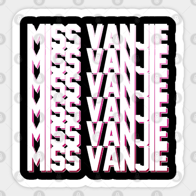 Miss Vanjie! (7) - White Text On Pink Gradient Shadow BackDrop Sticker by mareescatharsis